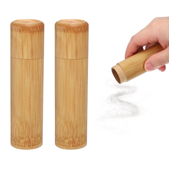 2pcs Bamboo Scattering Urn, 5.1" x 1.4" Small Cremation Tube with Lid Mini Keepsake Brown for Male Female Pet Dog