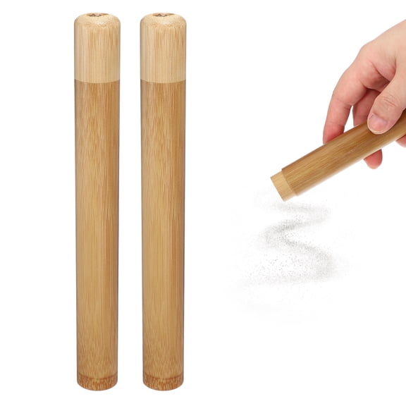 2pcs Bamboo Scattering Urn, 9.1" x 1" Small Cremation Tube with Lid Mini Keepsake Brown for Male Female Pet Dog