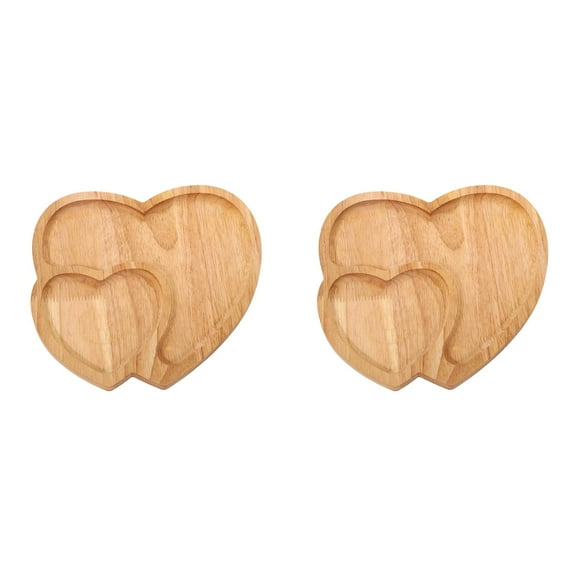 2pcs Bamboo Serving Tray Heart Shaped Cheese Board Charcuterie Board Wood Serving Platters Valentine'S Day Mother Day Kitchen Table Decorations Supplies