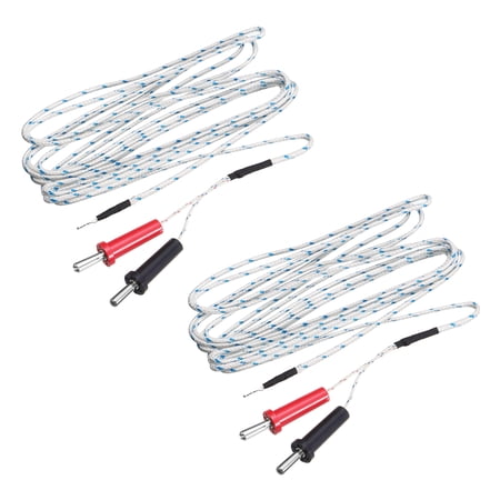 2pcs Banana Plug Male to Male Multimeter Cable Fiberglass 10ft Banana Tip Plugs 4mm for Multimeter Thermometer