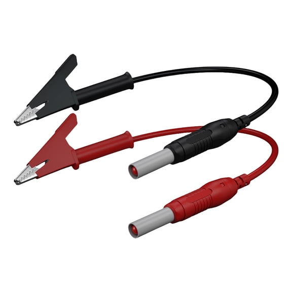 2pcs Banana to Alligators Clip Leads Cable 4mm Retractable plugs 100cm Length for Multimeter Electrical Testing