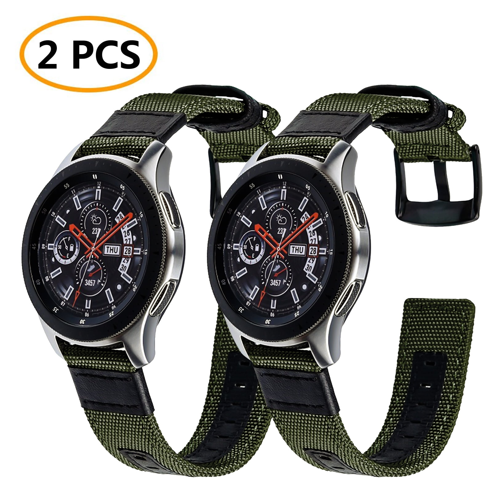 2pcs Bands Fit for Galaxy Watch 46mm, Gear S3 Frontier, 22mm Quick