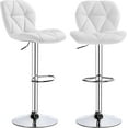 2pcs Bar Stools PU Leather 360° Swivel Bar Counter Chair with Backrest