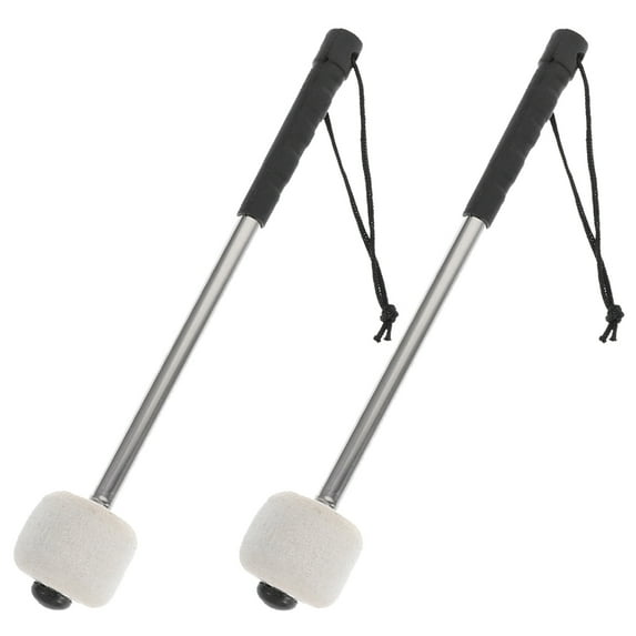 2pcs Bass Drum Mallet Felt Head Percussion Timpani with Stainless Steel Handle