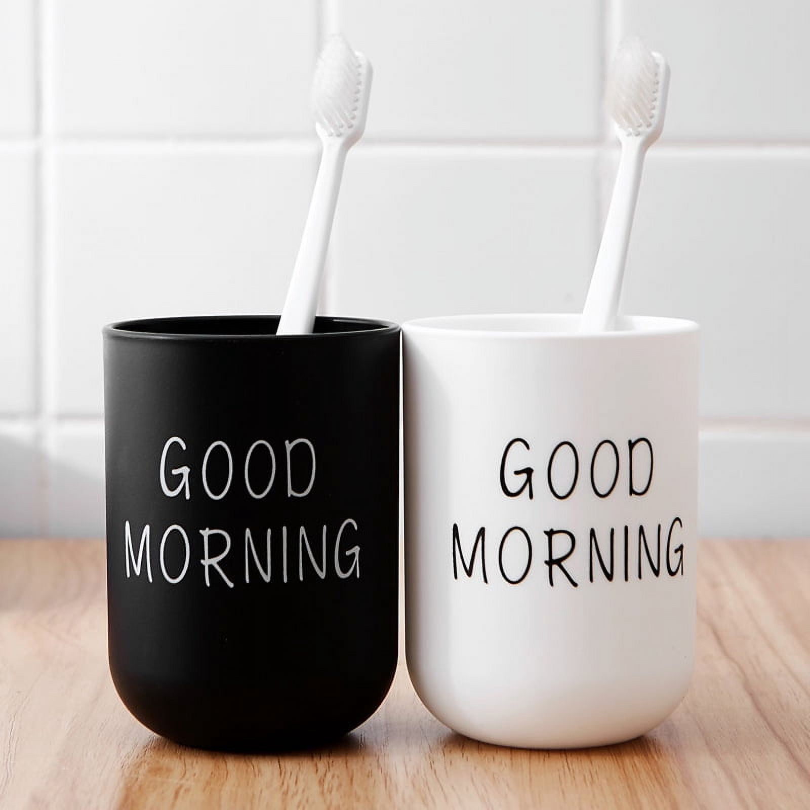 2pcs Bathroom Cups Toothbrush Tumbler Drinking Cups Mouthwash Cups Toothbrush Holder