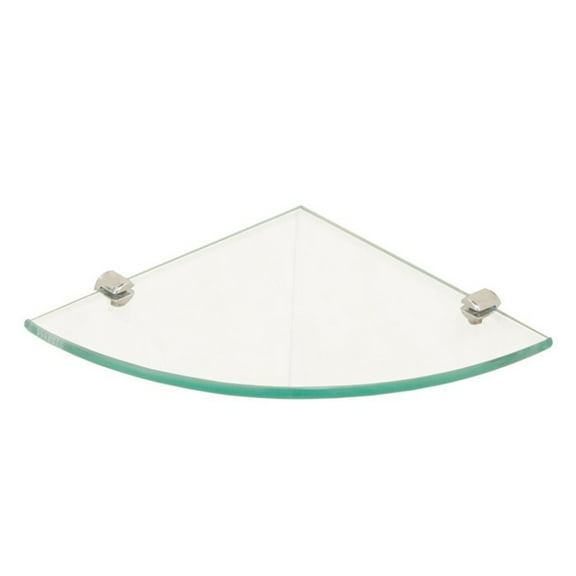 2-Pack Glass Corner Shelves for Bathroom Wall Mounted Triangle Storage Rack, Ideal for Shower or Vanity Organization