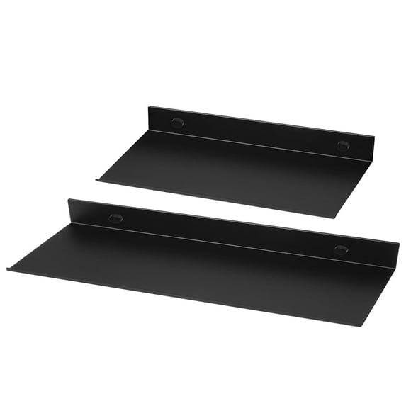 FONDOTIN Black Metal Wall-Mounted Organizer Rack with Hooks for Bathroom and Kitchen Storage, Space-Saving Wall Shelf