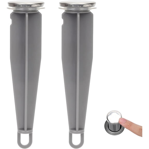 2pcs Bathroom Sink Pop Up Stoppers, Chrome Plug Bathroom Sink Drain Plunger Replacement 4-7/8 Height 1-1/4 Diameter with 1 Mounting Hole and Gasket Seal Compatible with 88994 Drain Components