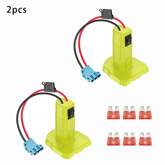2pcs Battery Adapter Converter for Ryobi 18V ONE+ - Power Wheels Adapter Conversion Kit with On/Off Switch, Fuse Protection & Wire Connectors