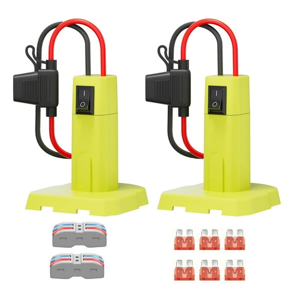 2pcs Battery Adapter Converter for Ryobi 18V ONE+ - Power Wheels Adapter Conversion Kit with On/Off Switch, Fuse Protection & Wire Connectors