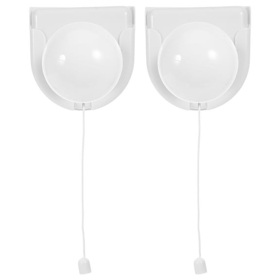 2pcs Battery Operated Light Bulb - Stick-Up Battery Powered Led Night Light Wireless Adhesive Wall Mounted Closet Lamp With Pull Chain For Bedroom