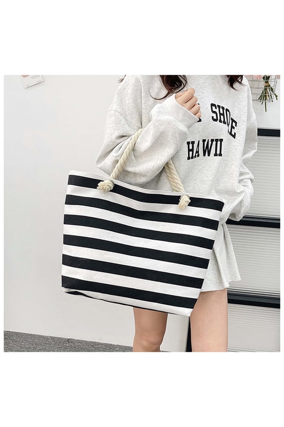 2pcs Beach Bags for Women Large Canvas Beach Tote Bag Waterproof Sand-proof Beach Bags Swim Pool Bag Travel Essentials A