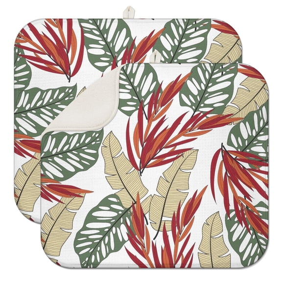 2pcs Beach Vacation Reusable Kitchen Mat Super Absorbent Foldable Drying Pad Heat Resistant & Washable