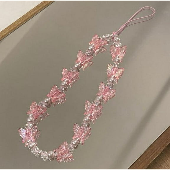 2pcs Beaded Phone Chains Beaded Mobile Phone Charms Phone Anti-lost Wrist Straps