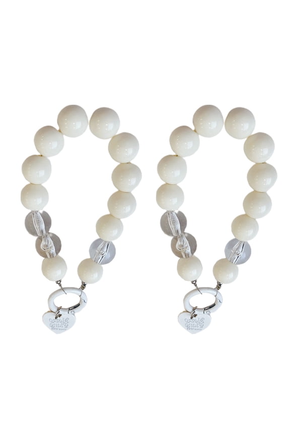 2pcs Beaded y2k Acrylic Phone Chain Keychain Accessory Pendant Strap Connected phone back clip