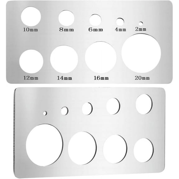 2pcs Beads Measuring Tool Circle Stencils Rulers Stainless Steel Measuring Tool Circle Template Round Stencil Templates