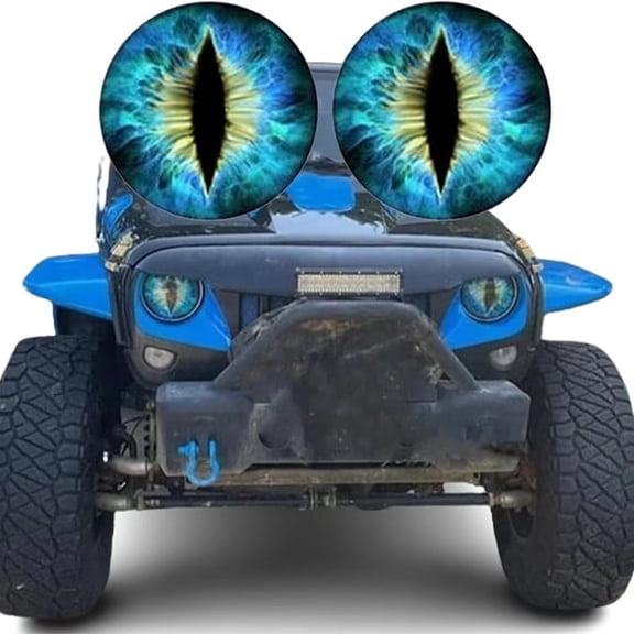 2pcs Beast Eyes Headlight Decals, Eye Decals for Jeep Headlights Funny DIY Decals for Truck Car Vehicle Body Sticker 3D Stereo Eyes Headlight Decal Stickers Vehicle Auto Car Decoration