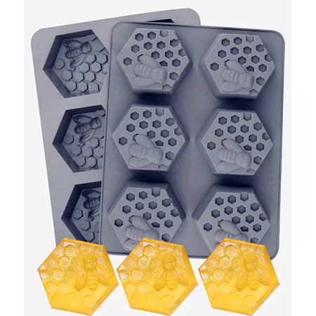 2pcs Bee Design Silicone Soap Molds for Wax Melts Crafts Supplies Making