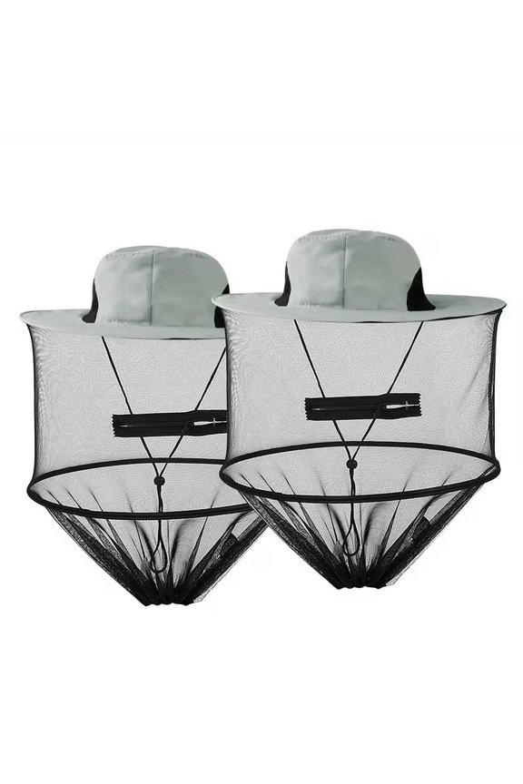 2pcs Beekeeper Hats with Hidden Mesh Bug Protection Head Net for Outdoor