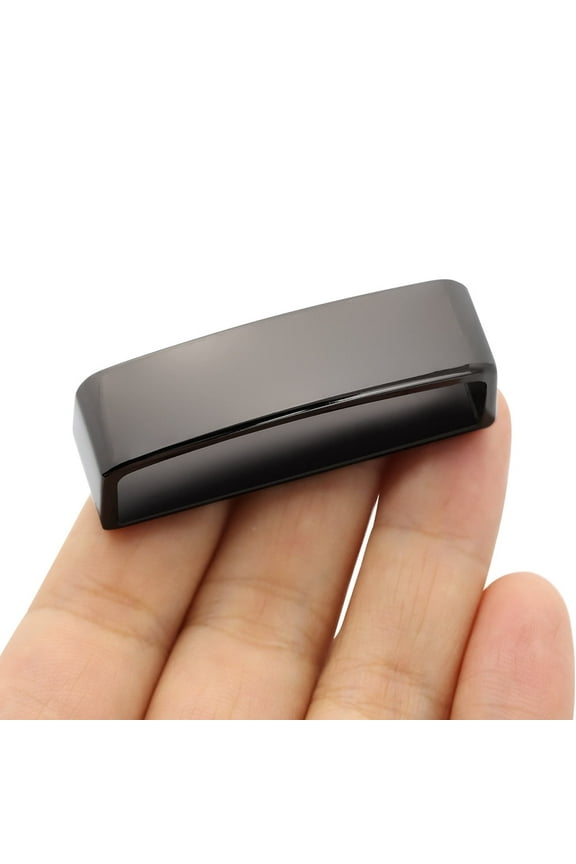 2pcs Belt Loop Keepers 1 1/2" (37mm-39mm) Women's Metal Belt Loops Anti-Slip Frosted Men's Belt Buckle Accessories(L Black)