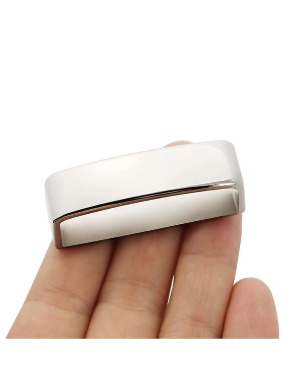 2pcs Belt Loop Keepers 1 1/2" (37mm-39mm) Women's Metal Belt Loops Anti-Slip Frosted Men's Belt Buckle Accessories(L silver)