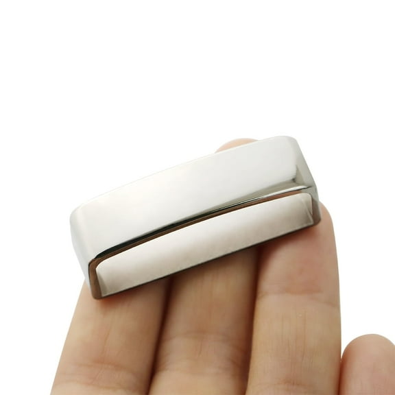 2pcs Belt Loop Keepers (33mm-35mm) Women's Metal Belt Loops Anti-Slip Frosted Men's Belt Buckle Accessories(M silver)
