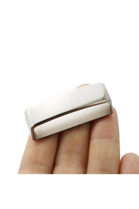 2pcs Belt Loop Keepers (33mm-35mm) Women's Metal Belt Loops Anti-Slip Frosted Men's Belt Buckle Accessories(M silver)