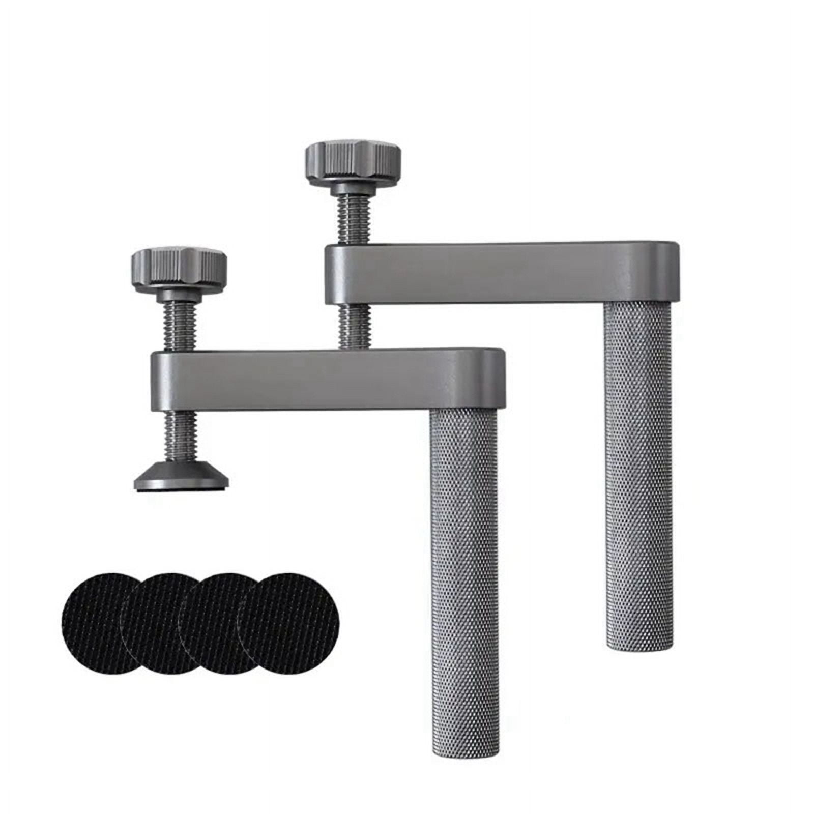 2pcs Bench Dog Clamp with Non-Slip Pad 19mm Hold Down Clamp Aluminum Adjustable Table Clamps for Woodworking Tool,2 x Bench Dog Clamp,Grey