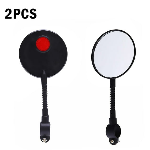 2pcs Bike Rearview Mirror Flexible Rod Adjustable Bicycle Handlebar Mirror with reflector