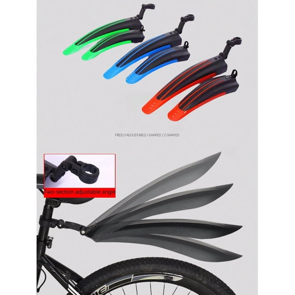 2pcs Bike Set Portable Adjustable Road Mountain Bicycle Front Rear Fenders, for Commuter Mountain Bikes, Easy Install Mudguard Red