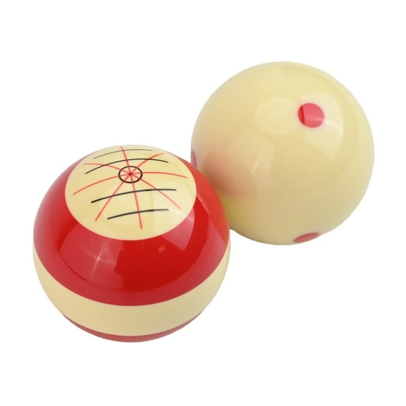 2pcs Billiards Training Cue Balls for Pool Practice with 6-Point Design