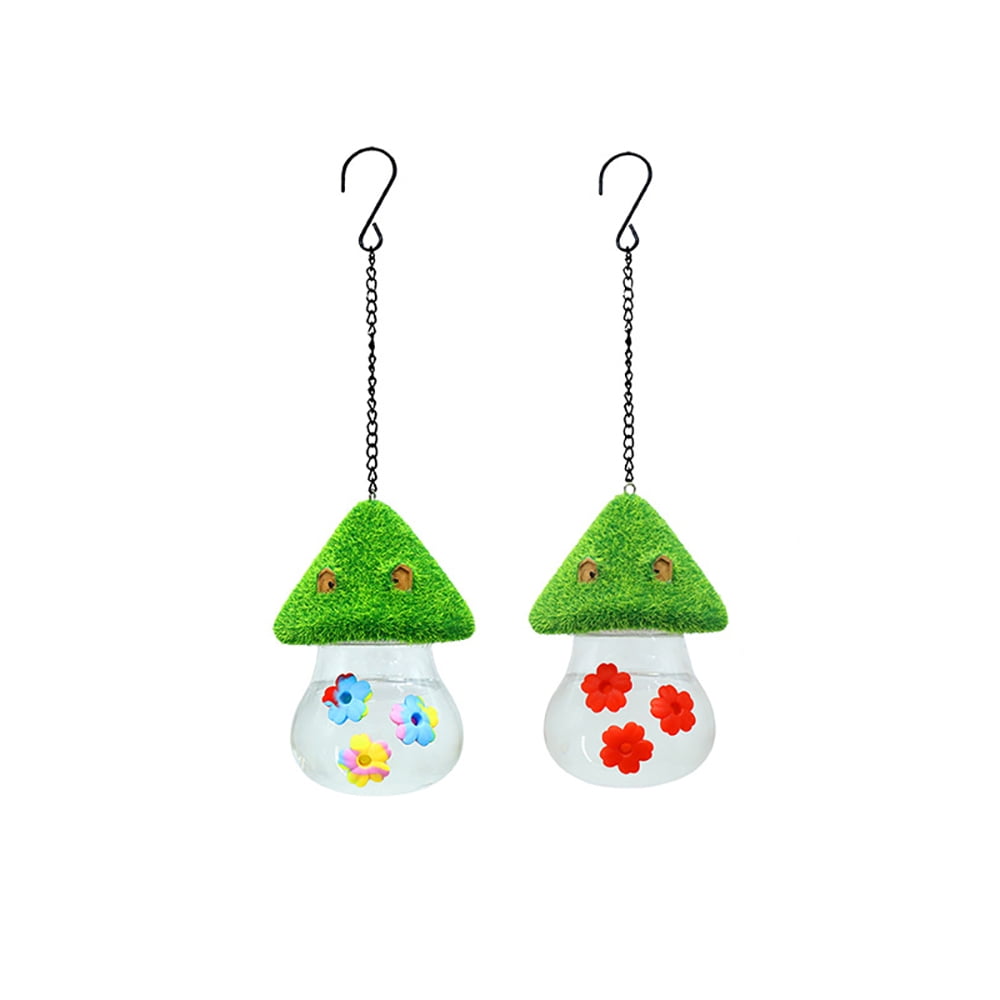 2pcs Bird Feeder Water Dispenser, Mushroom Shape Hummingbird Water Feeders, Leak-Proof Feeders for Outdoors Hanging, Garden Watching Patio Tree Yard Backyard Decoration