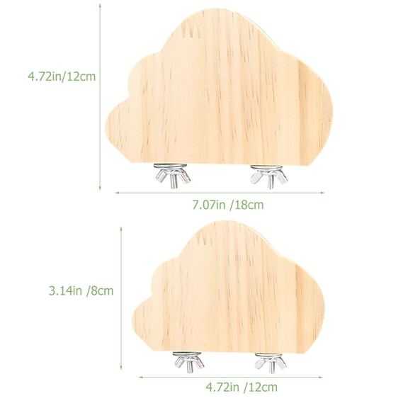 2pcs Bird Hamster Platform Wooden Cloud Shape Springboard Bird Perch Stand Hamster Playground