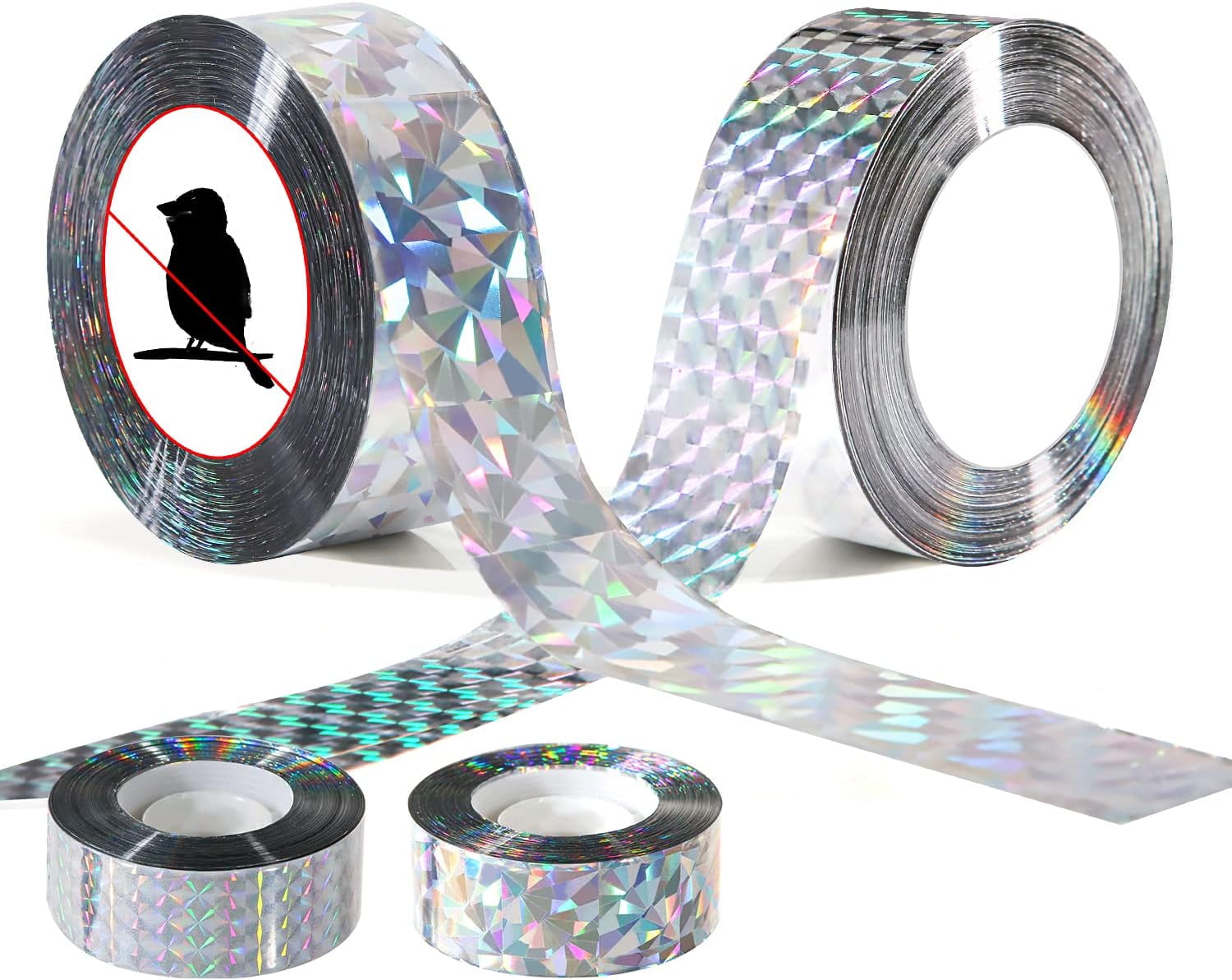 2pcs Bird Scare Tape 328ft Bird Scare Repellent Flash Tape Reflective
