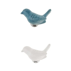 2pcs Bird Shape Ceramic Knobs DIY Door Drawer Cupboard Pull Handle Furniture Kitchen Handle Knobs and Pulls for Cabinets with Screws