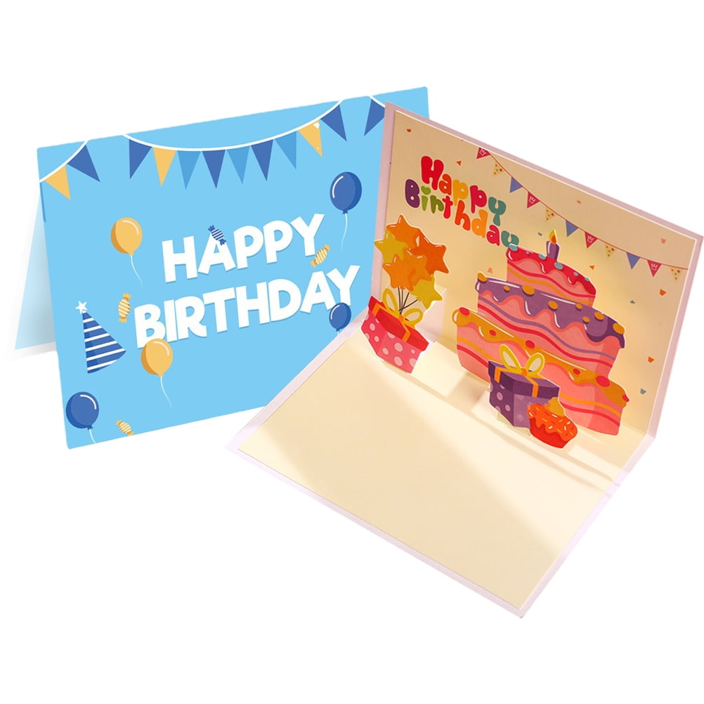 2pcs Birthday Cards Happy Birthday Gift Cards 3D Birthday Greeting