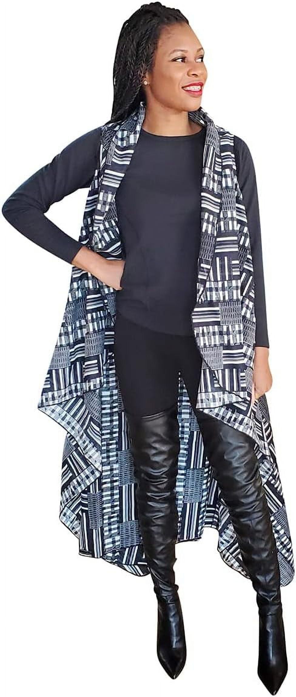 2pcs Black African Print Fashion Shawl wrap with Armholes Lightweight