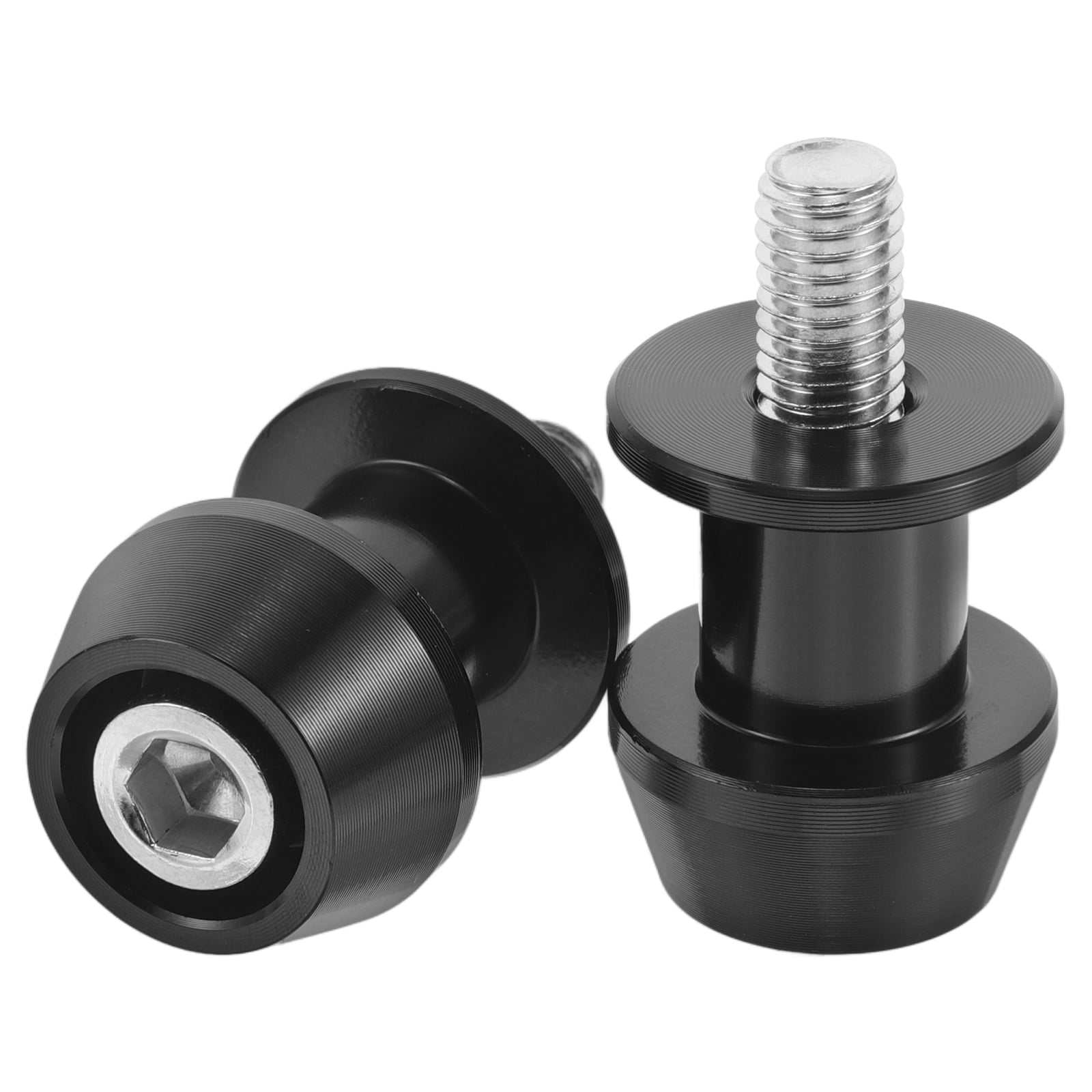2pcs Black Aluminum Alloy Motorcycle Swingarm Spools Sliders for Enhanced Safety and Stability Easy