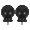 thumbnail image 1 of 2pcs Black Curtain Rod Cap Finial Ball Shape Curtain Rod Finials Ends Curtain Rod End Cap Replacement Finials Cap For Curtain Rods Window Drapery Rod End Finials, 1 of 6