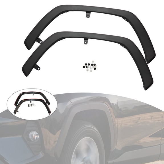 2pcs Black Direct Replacement Front Wheel Fender Flares Arch Trim Molding For 2019 2020 2021 Toyota Rav4
