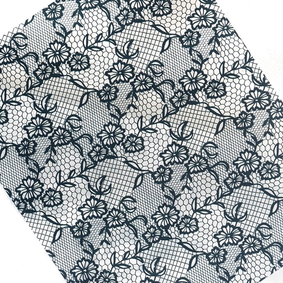 2pcs Black Lace Nail Art Stickers - Y2K Punk & Gothic Floral Patterns for DIY Nail Designs