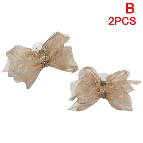 2pcs Black Matte Bowknot Mesh Hair Clip Girl Small Hairpin Bobby Pin for Girls