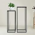 thumbnail image 1 of 2pcs Black Metal Planter on Stand Tall Set Of 2 Plant Pots Home Store Decor Gift, 1 of 24
