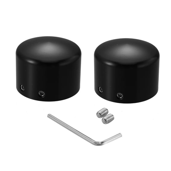 2pcs Black Motorcycle Front Axle Nuts Cover Axle Caps for Harley-Davidson Dyna 08-17 for Harley-Davidson Road King 08-17