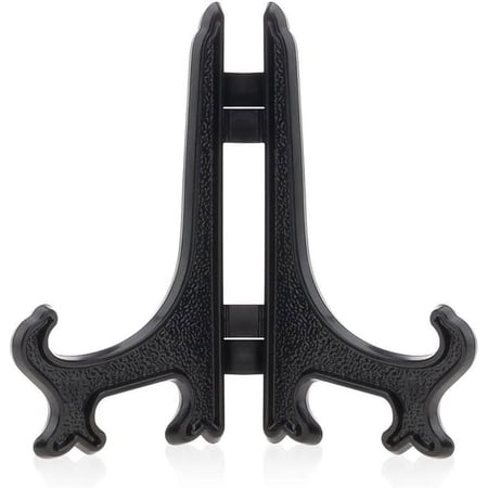 2pcs Black Plastic Acrylic Easels Small Fold Display Stand Plastic Picture Frame Plate Stands Holders Artwork Business Weddings - 9 Inch