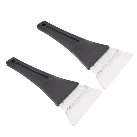2pcs Black Plastic Handle Clear Blade Car Window Glass Ice Scraper Snow Removal