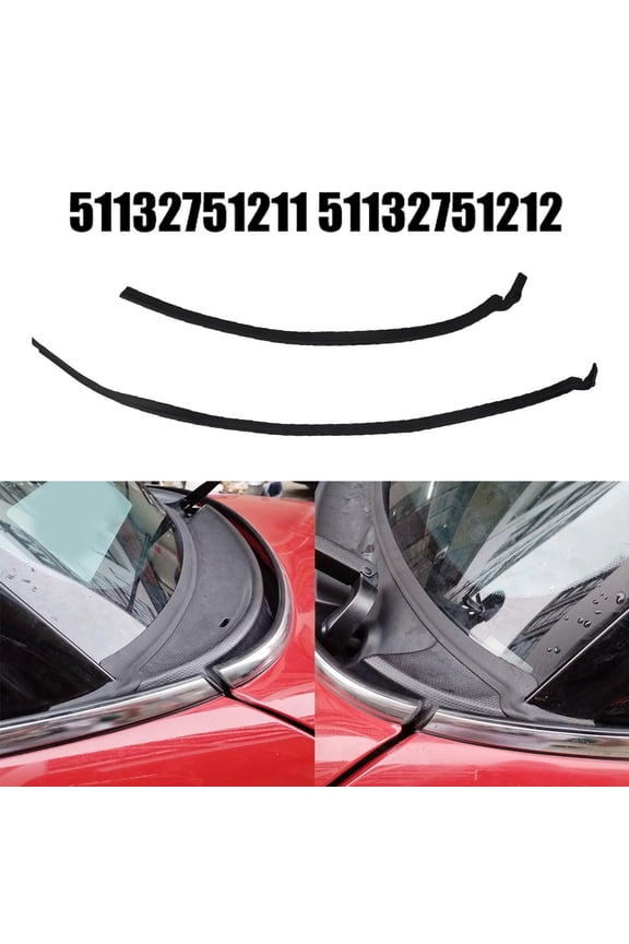 2pcs Black Rubber Windshield Wiper Cowl Seal 51132751211 51132751212 For MINI R55 2007- 2015 For R56/R57 2006- 2015