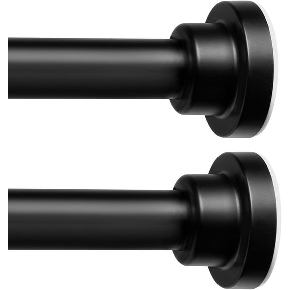 2pcs Black Shower Curtain Rod Spring Tension,Silver Adjustable Stainless Steel Shower Rods for Bathroom 2-4 Inch Diameter,No Drill,Non-Slip,Never Rust,28 to 80 Inch(2.2-6.5 FT)