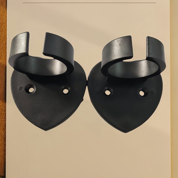 2pcs Black Universal Microphone Wall Mount Hook Clip Set, Matte Black for Home Studios, Karaoke and Audio Spaces