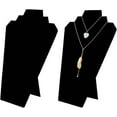 thumbnail image 1 of 2pcs Black Velvet Jewelry Necklace Display Stand 12 inch Height 3D Bust Mannequin Model Necklace Display Holder Jewelry Chain Organizer Jewelry Pendant Storage Rack, 1 of 9